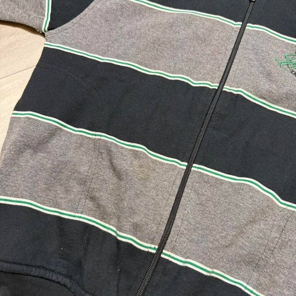 Dotts Jeans Co Tommy Hilfiger Denim Striped Full Zip Hoodie Mens Large Black - Picture 6 of 7